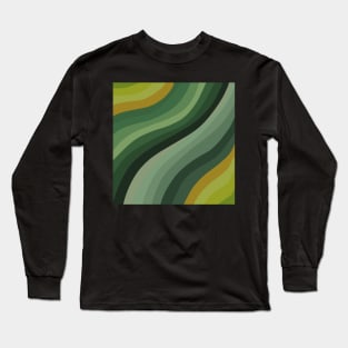 Green waves pattern Long Sleeve T-Shirt